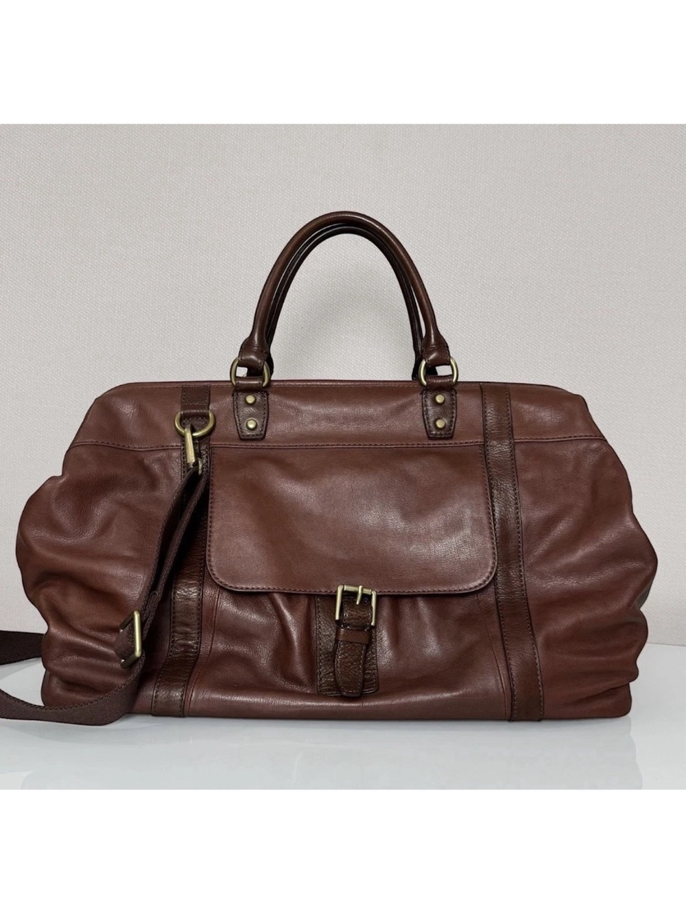 Fossil Brown Leather Duffel Bag